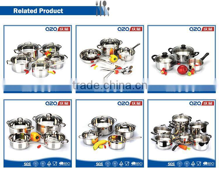 Slip resistant new design mirror polishing capsuled bottom cooking pot set