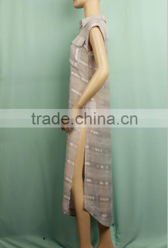 2016 Cutaway stiff collar dress shirt pattern open shirts design ladies