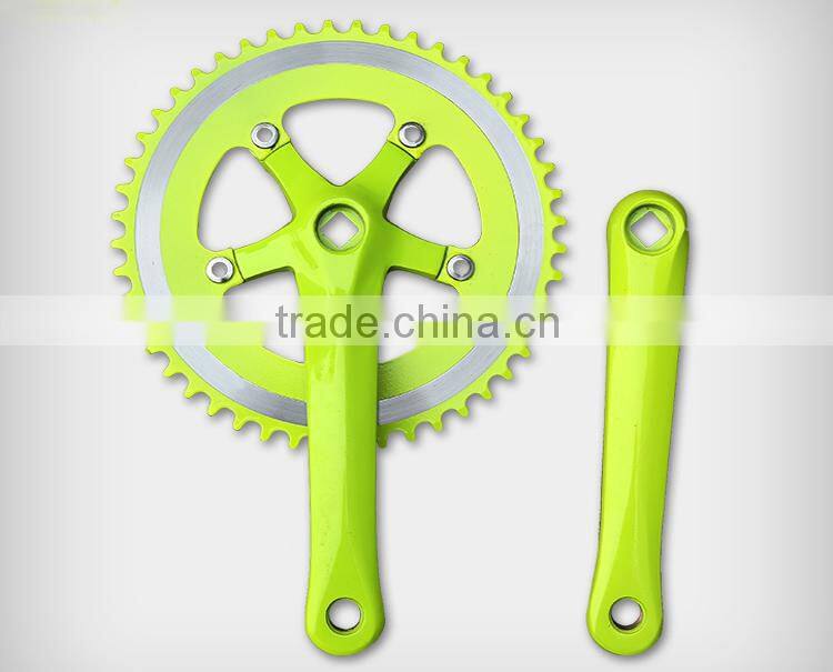 Single speed bicycle alloy chainwheel and crank