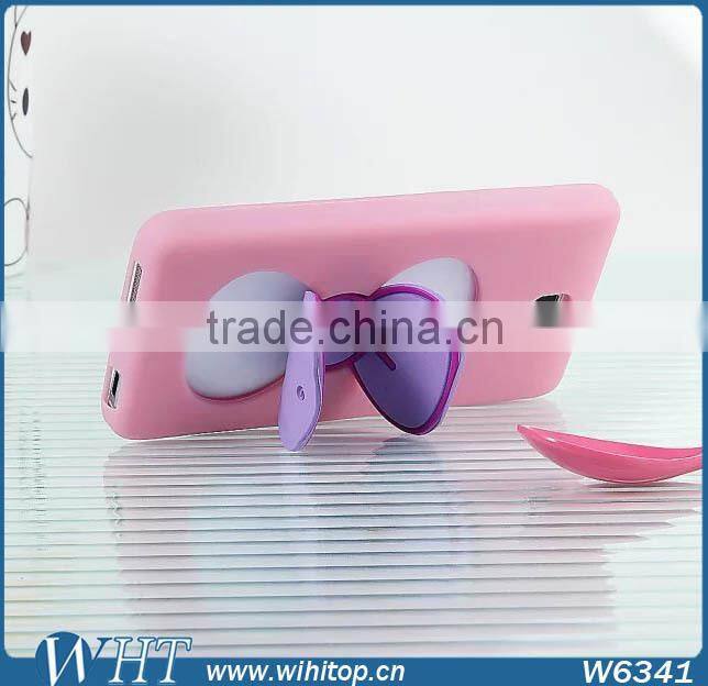 3D Silicone Case for Xiaomi Mi4, Lovely Stand Bow Case for Xiaomi M4