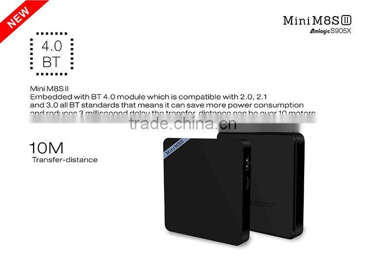 2016 The Latest S905X quad core android 6.0 marshmallow tv box mini m8s II 2G RAM 8G ROM