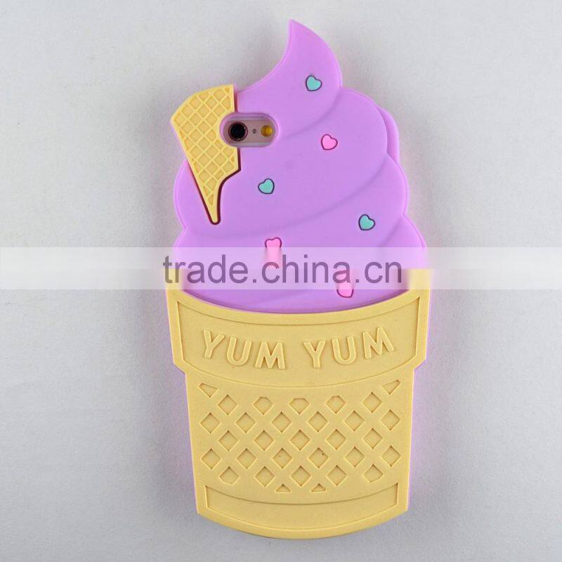 custom silicone ice cream type cell phone case for iphone 6
