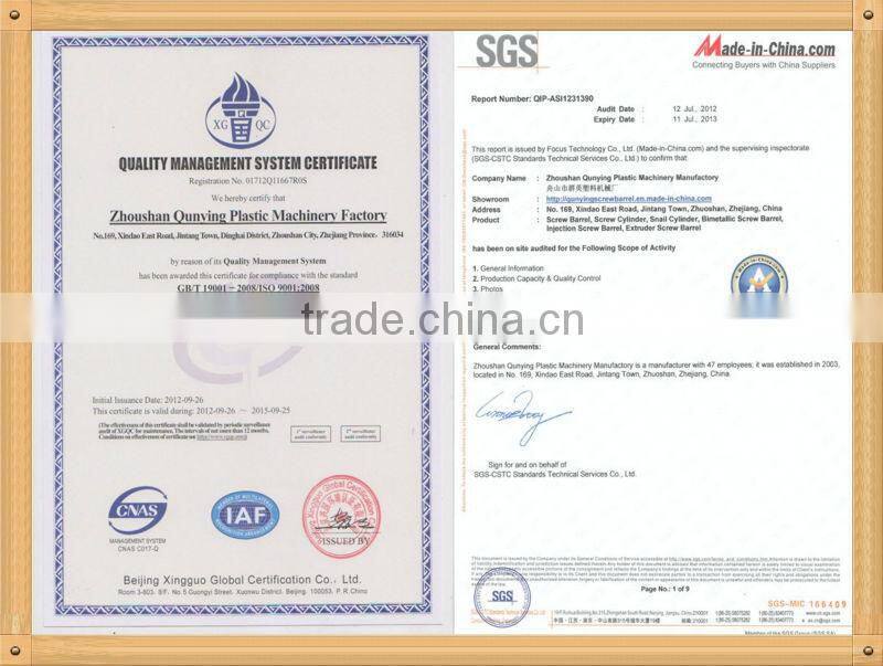 parallel twin screw barrel/conical twin screw barrel/twin screw barrel for recycled plastic material/recycled plastic screws