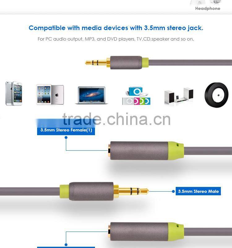 3.5mm headphone Y Splitter Audio Cable 1 male to 2 female/1 in 2 out AUX Cable