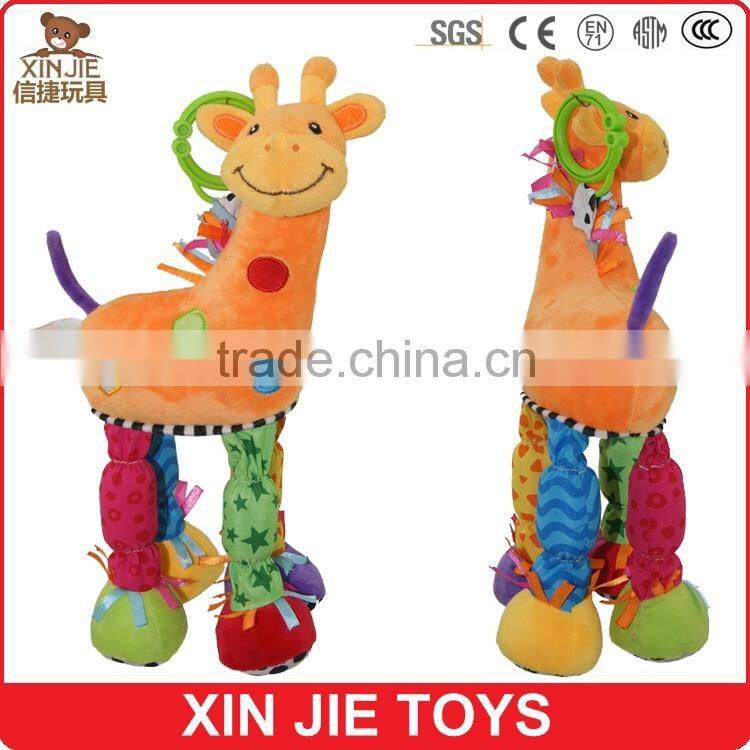 custom squeaky deer soft baby toy good quality plush baby toy with bell