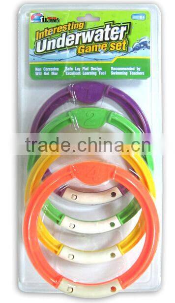 Interesting plastic underwater game set diving rings/game ring in water