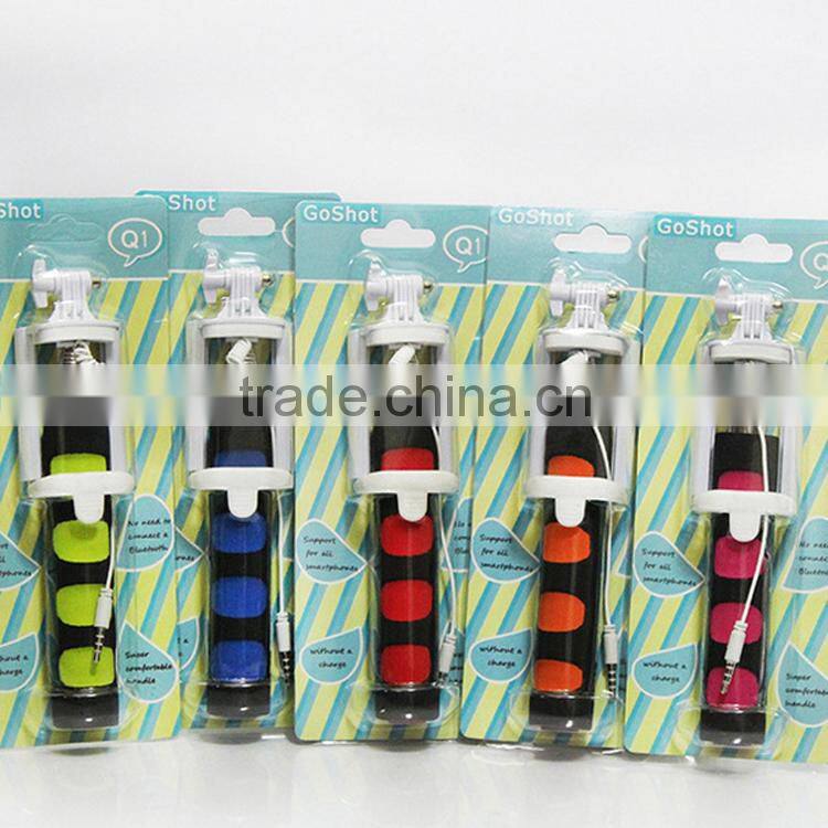 2015 factory colorful aluminum selfie stick for mobile phone camera
