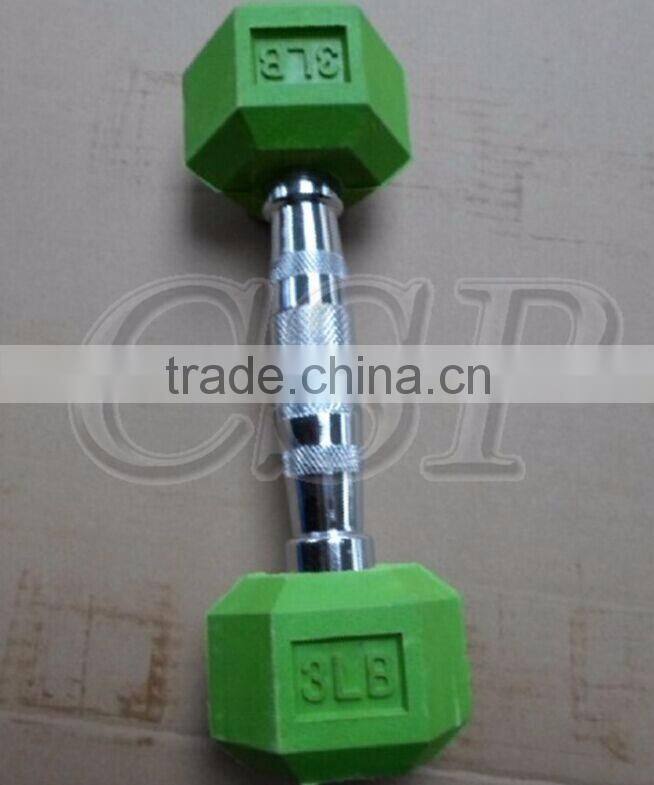 equipment fitness cheap price wholese rubber coated stainless steel dumbbell set for male bodybuilding use popular color