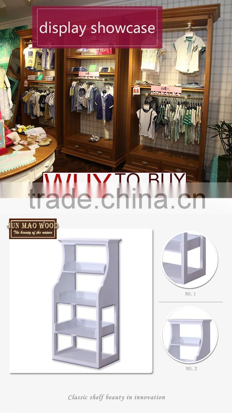 MFD wood white colour 4-Ply display showcase makedup/cosmetic display stand