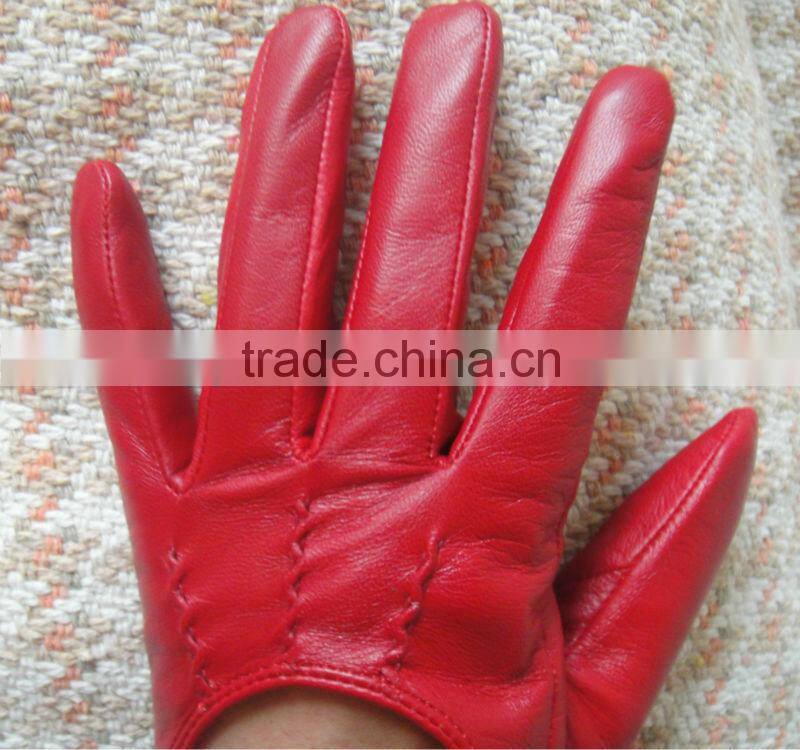 New Fashion short Leather Gloves for ladies hot sale