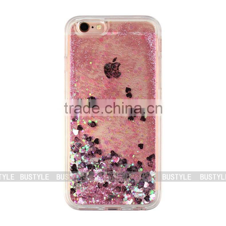 Custom Transparent Liquid Glitter Case for iPhone for Samsung Mobile Phone Cover