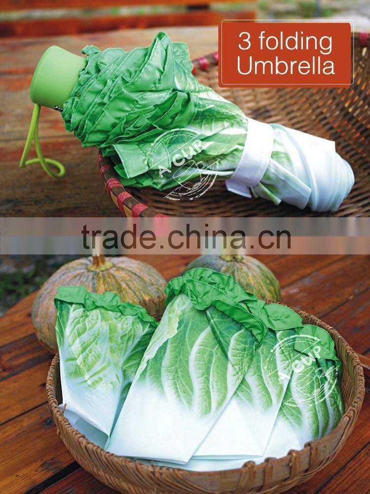 Hot Sell Cabbage Umbrella Sun And Rain Folding Unique Umbrella Cabbage Shape Umbrella