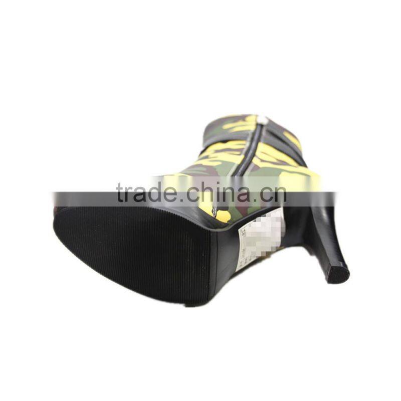 high heels women Rubber outsole casual boots cool camouflage boots
