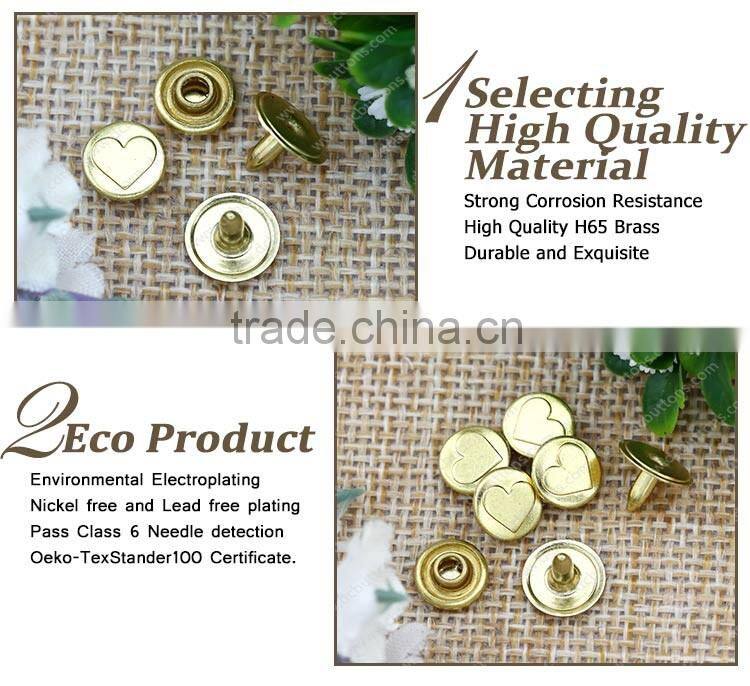 Fashion Garment bag textile fashion rivet ,ecofrieddly plating rivet for furniture