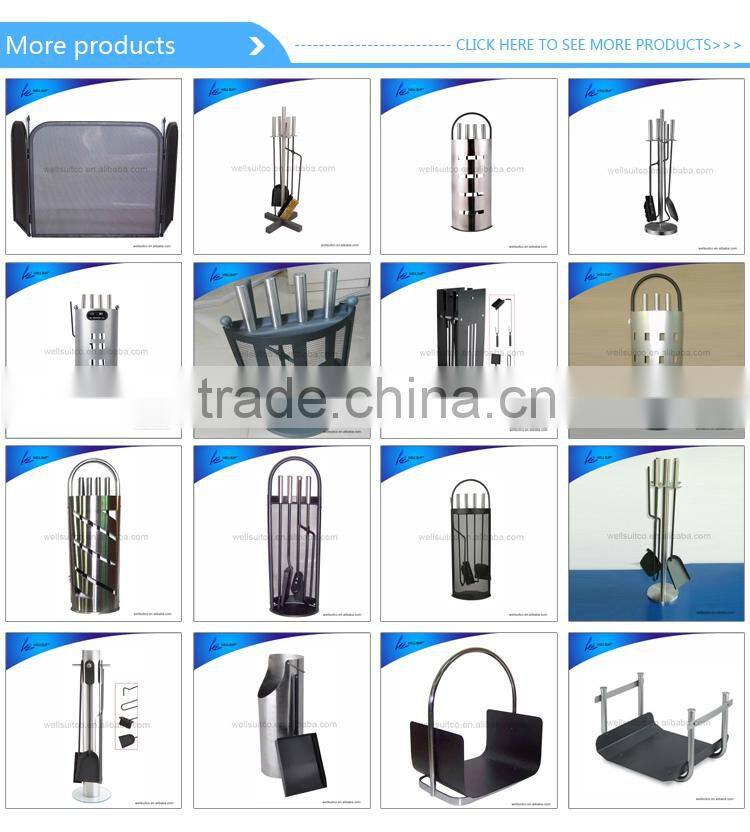 black power coated iron firewood log cart log trolley