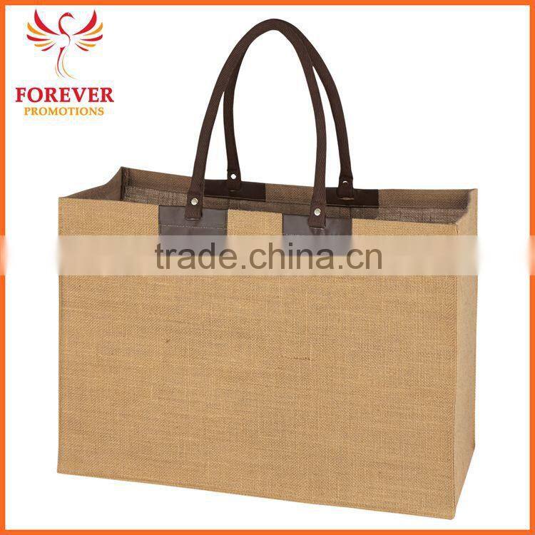 Hot Selling 20" Custom Natural Eco-friendly Jute Tote Bag