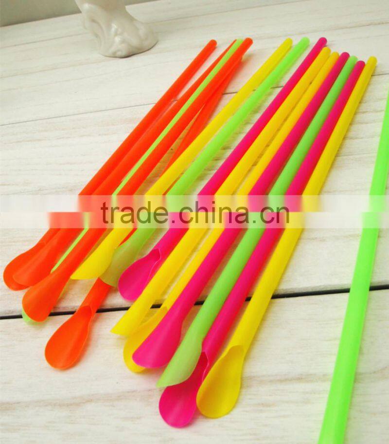 Disposable plastic straw with different colors long flexible drinking straws