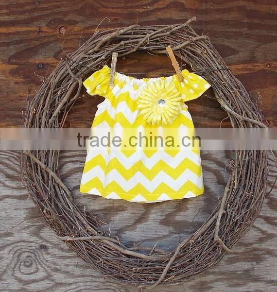 Boutique little girls dresses fashion style dress cute wave striped dress with bow knot