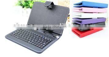 2014 hot selling leather case for 7 inch keyboard Tablet PC with Mini USB 2.0 connector