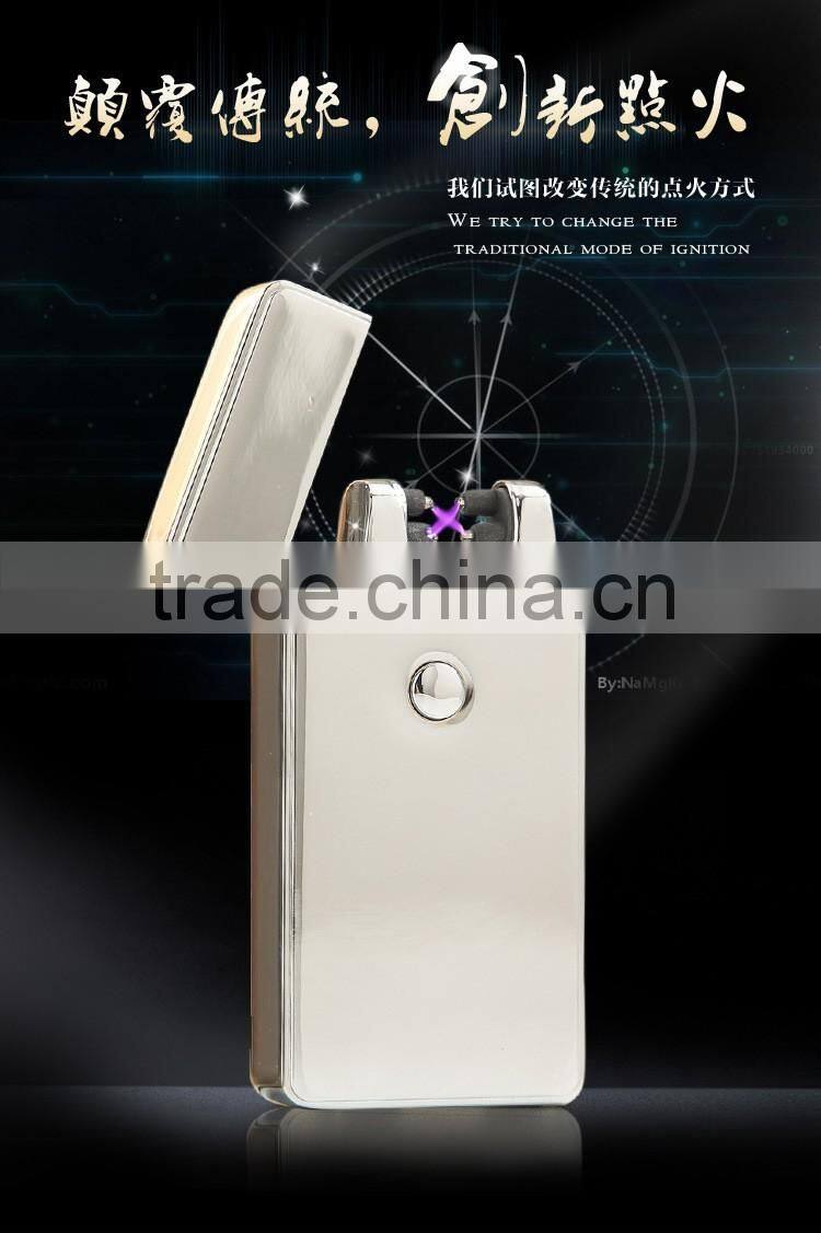 Flameless dual arc lighter usb rechargeable double arc lighter