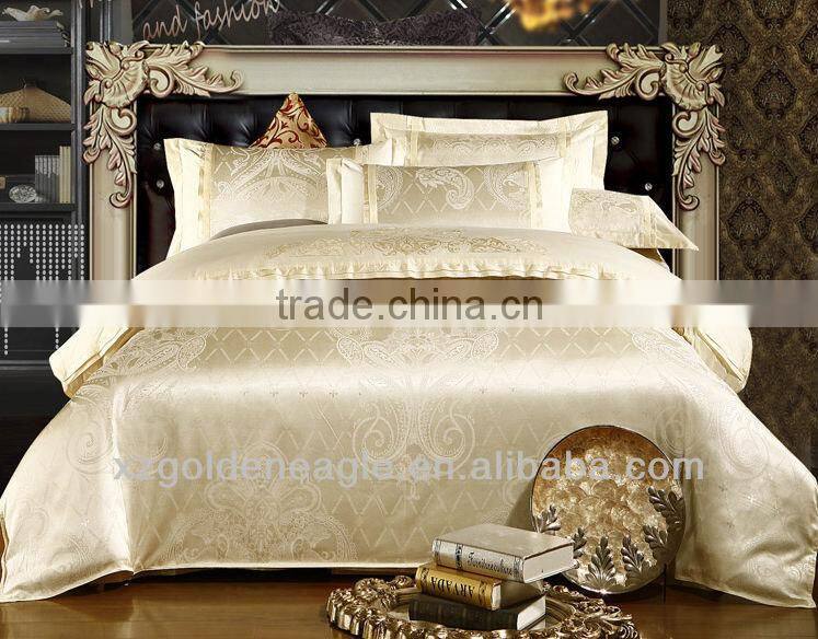 Silver grey 100% Silk Jacquard Bedding set