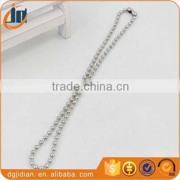 Fashion metal tag fastener ball chain 3mm or 3.2mm - 30-36 inches