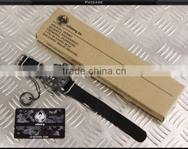 INFANTRY Men's Date Sport Army Style Nylon Fabric Quartz Black Watch