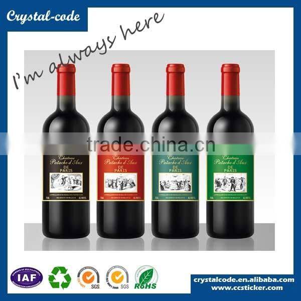 Factory price high technology adhesive private wine label