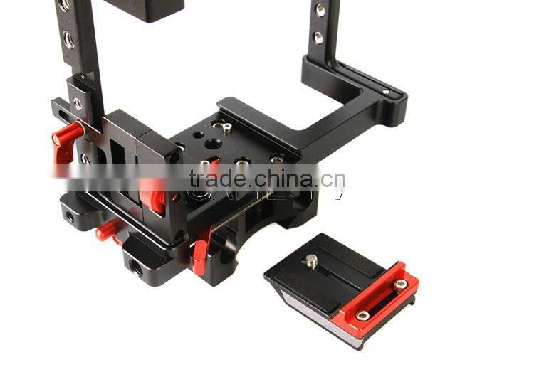 CAME-TV DSLR Cage W/ Hand Grip For GH4 & S ONY A7s & 5D Mark III