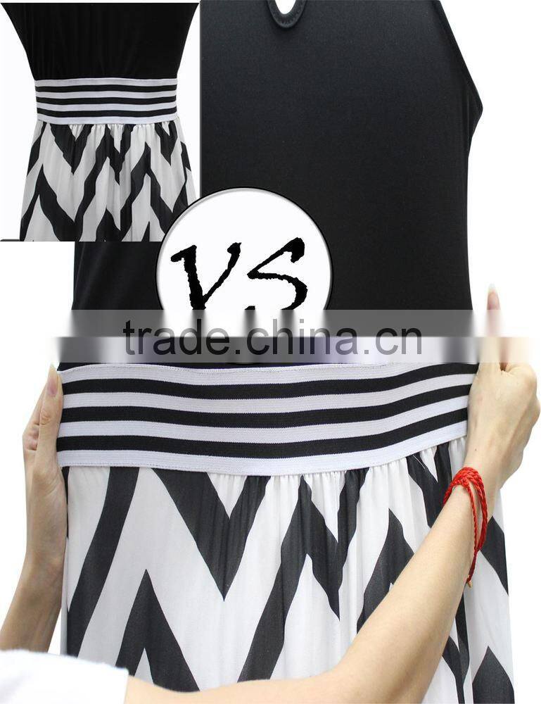 new summer wave stripe dress waist halter dress
