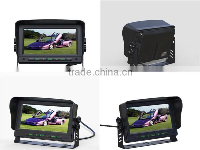 Heavy duty 7" color mobile TFT LCD and CCD color heavy duty night vision infrared wide view angle vehicle rear view backup sys