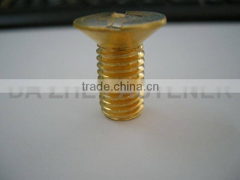 brass slotted headless screw or bolt