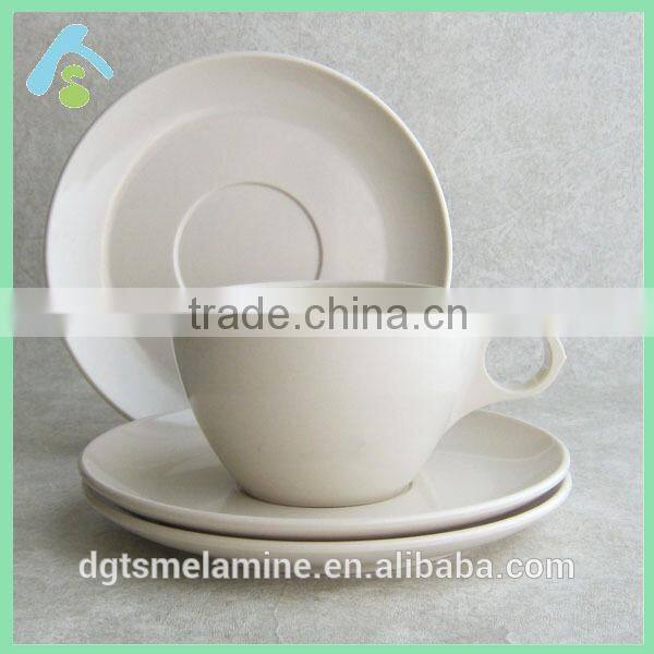 White drinking melamine cups Eco-friendly melamine cups with saucer