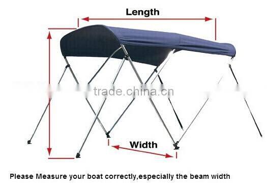 3 bow universal waterproof bimini boat tops with rear support poles