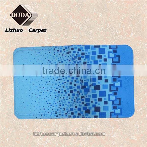 Cheap polyester decorative painting machine washable 3 piece bath mat set