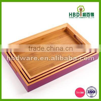 High quality Wood bamboo food serving tray for hotel