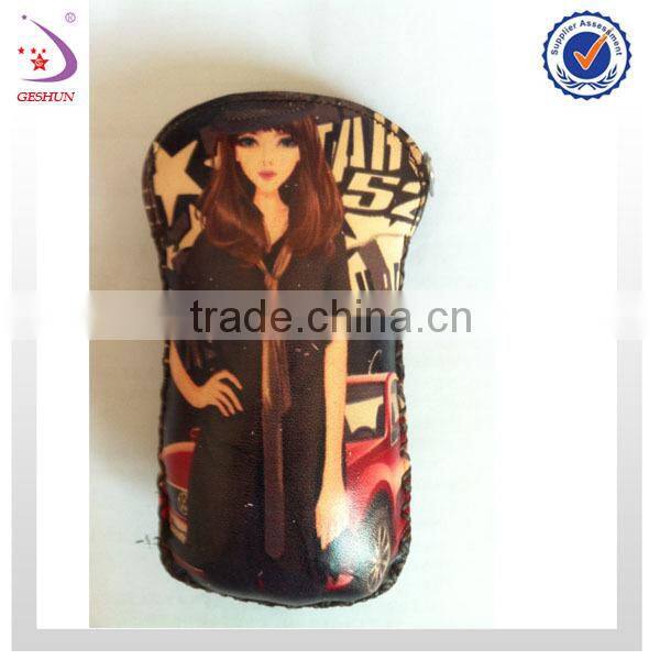 Factory whoesale beautiful girl leather squeeze coin purse for korea