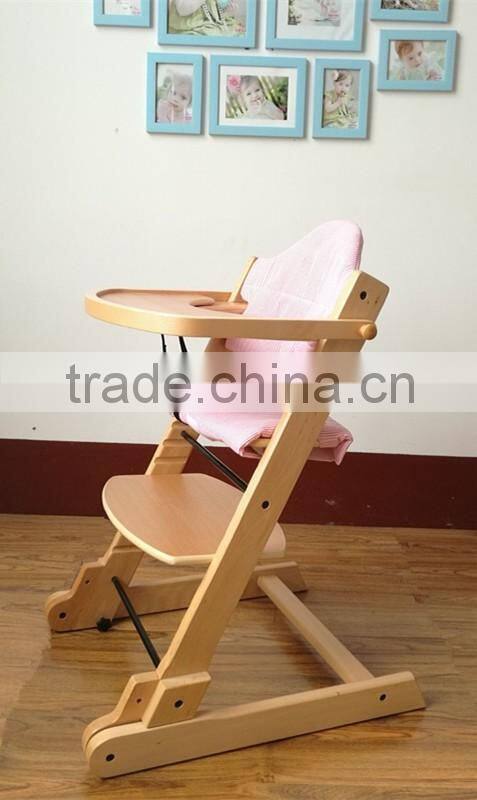 Solid Beech wood portable baby high chair