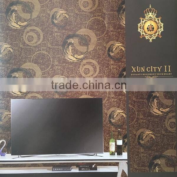 deep embossed home decor vinly wallpaper with damask image