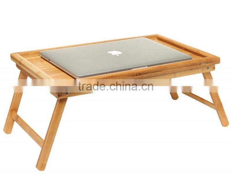 Luxurious Bamboo Bed Tray for breakfast ,Bamboo Laptop Desk with Foldable Legs