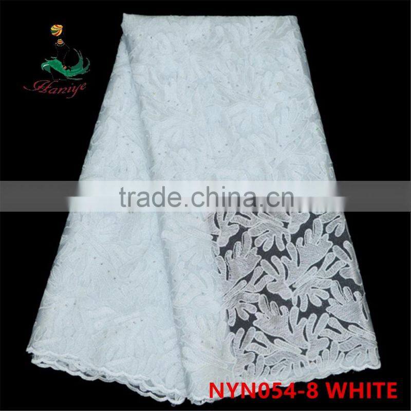 2016 Haniye Wholesale cheap African tulle lace fabrics for wedding dress/NYN54
