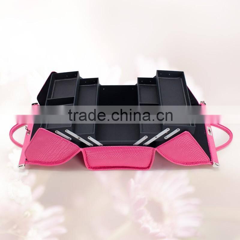 Soft cosmetic case - soft cometic bag- Leather Beauty Cosmetic Makeup Vanity Case