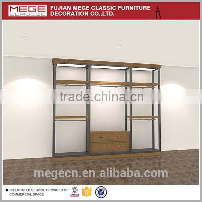 high end wall mounted display cabinet for man brand clothes