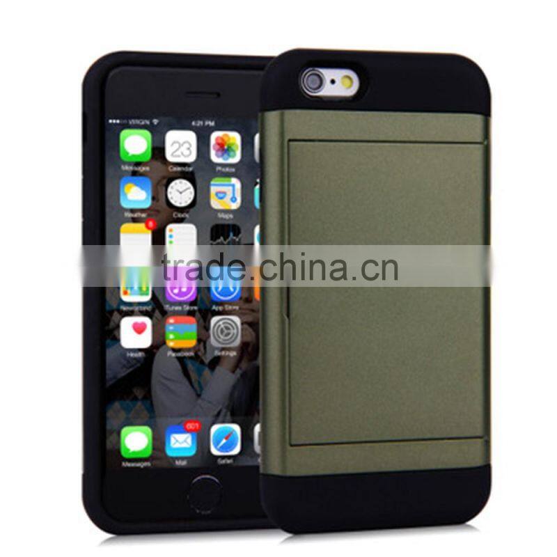 Korea fresh design Candy Color phone case for iphone 6 6s 7 plus tpu pc with card