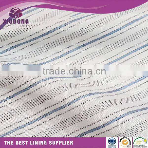 China factory textile taffeta 100% polyester white Lining stripe fabric