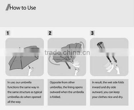 Windproof Reverse Folding Double Layer Inverted Umbrella,Self Standing Inside Out Rain Protection Umbrella with C-shaped Handle