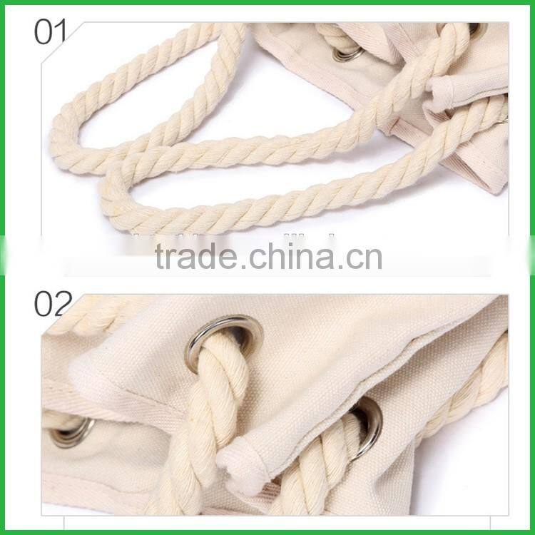 2016 high quality Fashion blue Cotton Canvas Tote Bag With cheap price