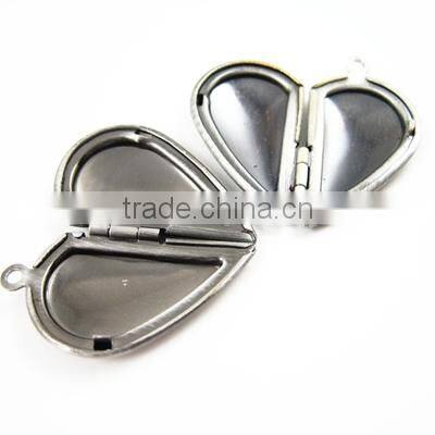 29mm brass antiqued silver vintage lover heart pairs photo locket pendant charm supplies 1133001