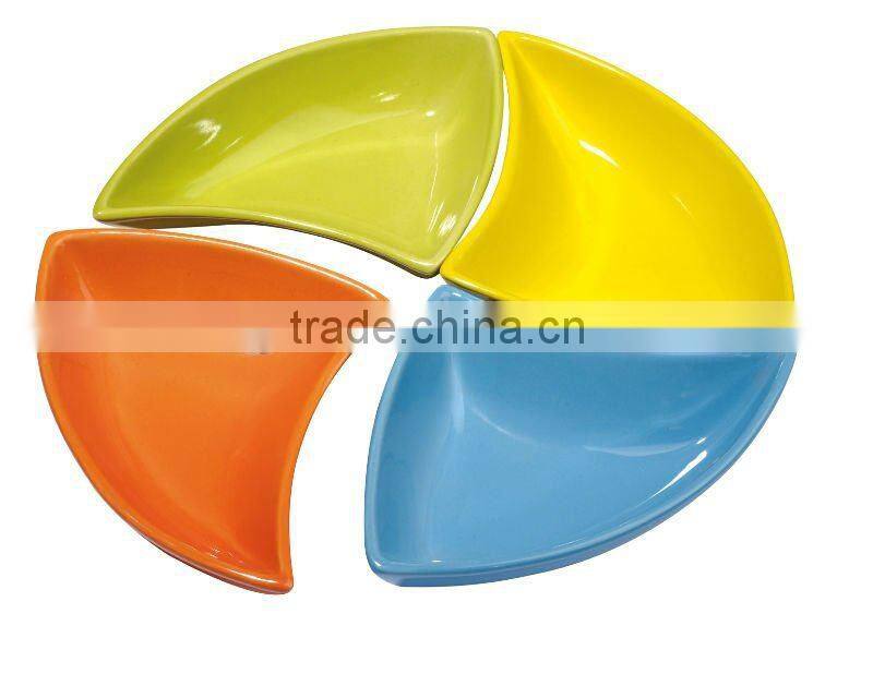 ceramic divided plate snack dish