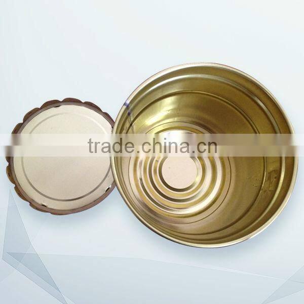 printed painting round metal can with lid